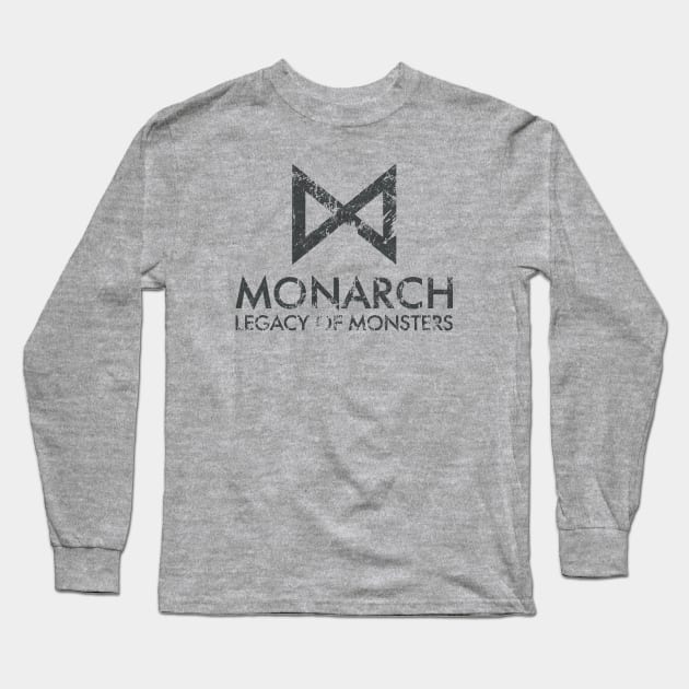 Monarch: Legacy of Monsters titles (black & weathered) Long Sleeve T-Shirt by GraphicGibbon